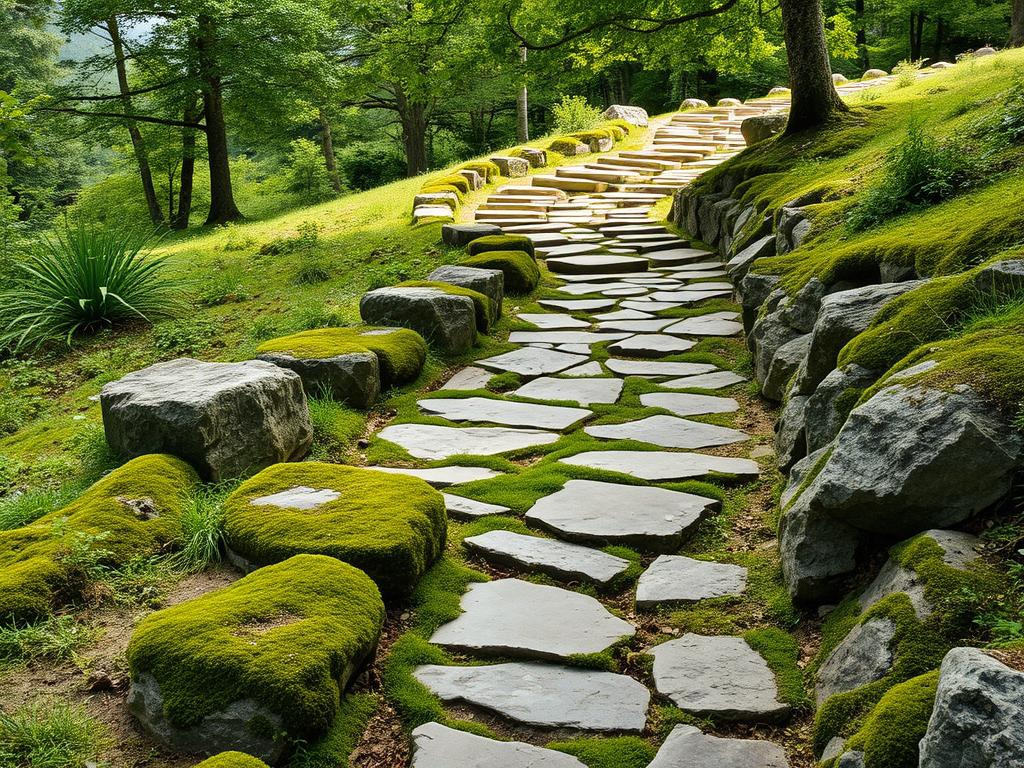 caminhos com pedras naturais irregulares caminhos com pedras naturais irregulares