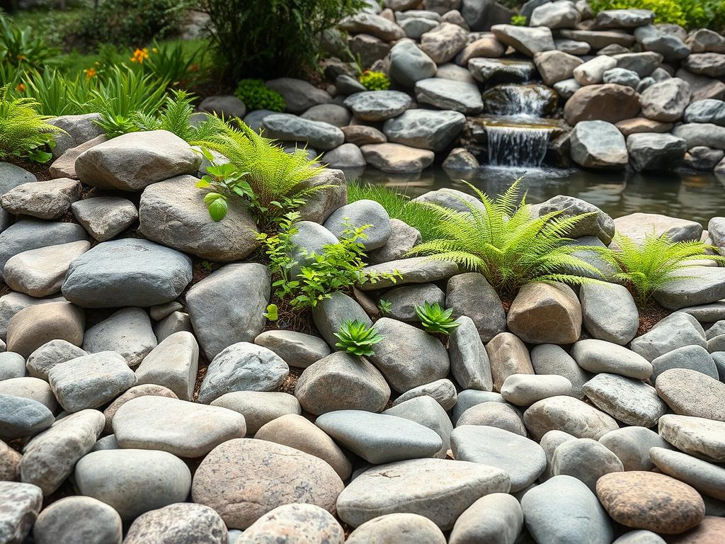 jardim com pedras Plantas
