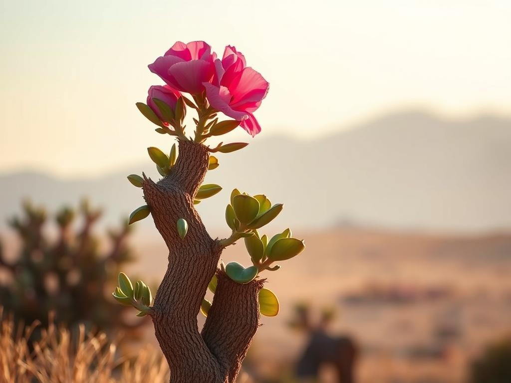 rega rosa do deserto Rega da planta