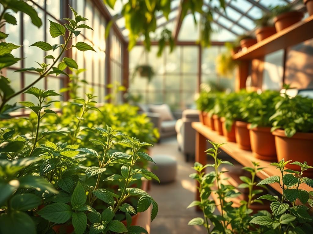 cultivo de hortelã plantação