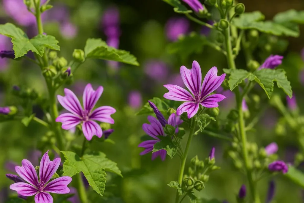 flor malva em pleno crescimento