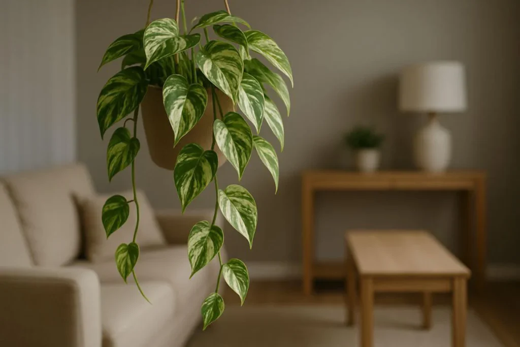 planta suspensa na sala